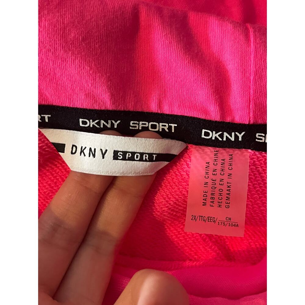 DKNY Sport sweatshirt neon pink pullover hoodie size 2X - Picture 4 of 4